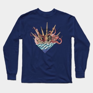 Sea Nightmare,Red Octupus Long Sleeve T-Shirt